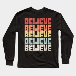 BELIEVE | Retro 70s Alien UFO Long Sleeve T-Shirt